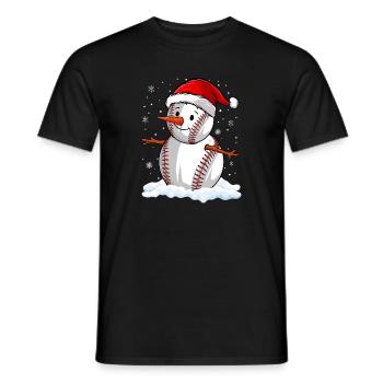 Baseball Noël Joueur de baseball Fête de Noël - T-shirt homme - noir - Devant - AI Model Male 178 light (178cm)