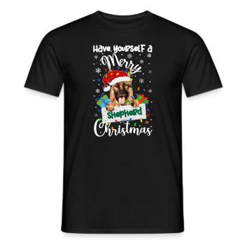 German Shepherd Christmas German Shepherd Xmas - Männer T-Shirt - Schwarz - Vorne - AI Model Male 178 light (178cm)