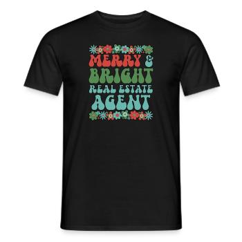 Agent immobilier Noël Immobilier Cadeaux de Noël - T-shirt homme - noir - Devant - AI Model Male 178 light (178cm)