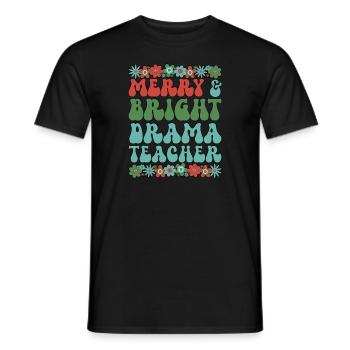 Drama Teacher Christmas Drama Teaching Xmas Gifts - Men's T-Shirt - black - Front - AI Model Male 178 light (178cm)