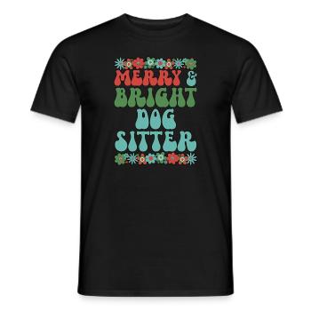 Dog Sitter Christmas Dog Sitting Xmas Gifts - Männer T-Shirt - Schwarz - Vorne - AI Model Male 178 light (178cm)