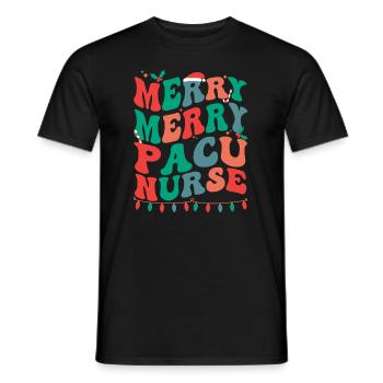 Post Anesthesia Care Unit Christmas PACU Nurse - Men's T-Shirt - black - Front - AI Model Male 178 light (178cm)