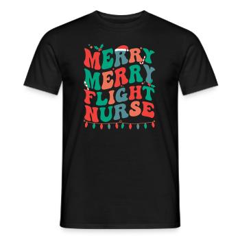 Flight Nurse Christmas RN Flight Nursing Xmas Gift - Männer T-Shirt - Schwarz - Vorne - AI Model Male 178 light (178cm)