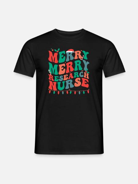 Research Nurse Christmas Research Nursing Xmas - Männer T-Shirt - Schwarz