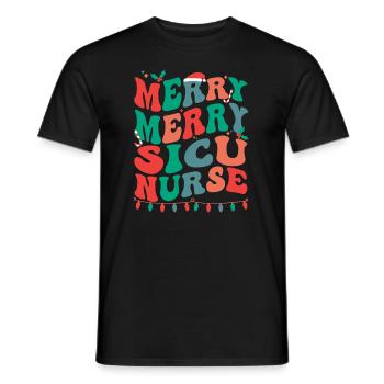 SICU Nurse Christmas Chirurgie ICU Nursing Xmas - T-shirt homme - noir - Devant - AI Model Male 178 light (178cm)