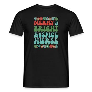 Hospice Nurse Christmas Hospice Nursing Xmas Gifts - Men's T-Shirt - black - Front - AI Model Male 178 light (178cm)