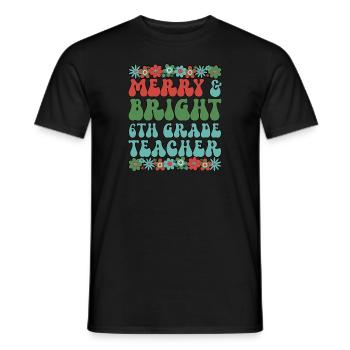 6th Grade Teacher Christmas Sixth Grade Crew Xmas - Men's T-Shirt - black - Front - AI Model Male 178 light (178cm)