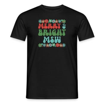 MSW Christmas Master Of Social Work Xmas Gifts - Men's T-Shirt - black - Front - AI Model Male 178 light (178cm)