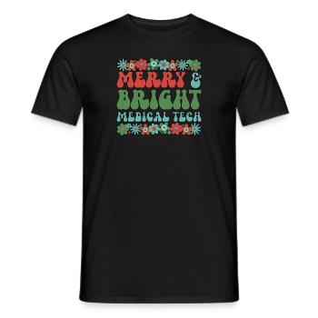 Medical Tech Christmas Med Lab Technologist Xmas - Men's T-Shirt - black - Front - AI Model Male 178 light (178cm)