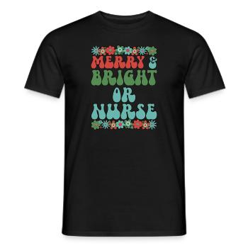 OR Nurse Christmas Operating Room Nurse Xmas Gifts - Men's T-Shirt - black - Front - AI Model Male 178 light (178cm)