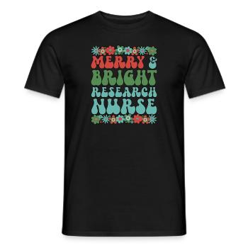 Research Nurse Christmas Research Nursing Xmas - Men's T-Shirt - black - Front - AI Model Male 178 light (178cm)
