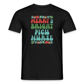 Infirmière de l’USIP Noël Infirmières en soins intensifs pédiatriques Noël Noël - T-shirt homme - noir - Devant - AI Model Male 178 light (178cm)