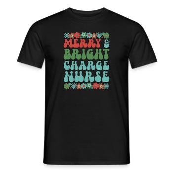 Charge Nurse Christmas Charge Nursing Xmas Gifts - Men's T-Shirt - black - Front - AI Model Male 178 light (178cm)