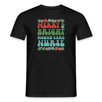 Wound Care Nurse Christmas RN Wound Nursing Xmas - Men's T-Shirt - black - Front - AI Model Male 178 light (178cm)