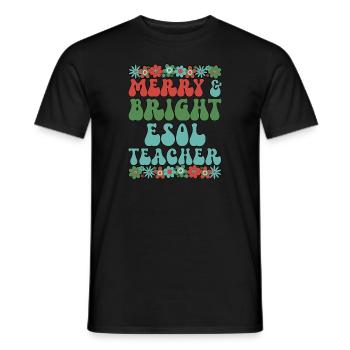 ESOL Teacher Christmas English Teacher Xmas Gifts - Männer T-Shirt - Schwarz - Vorne - AI Model Male 178 light (178cm)