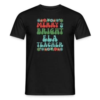 ELA Teacher Christmas English Language Arts Xmas - Men's T-Shirt - black - Front - AI Model Male 178 light (178cm)