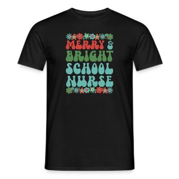 School Nurse Christmas RN School Nursing Xmas Gift - Männer T-Shirt - Schwarz - Vorne - AI Model Male 178 light (178cm)