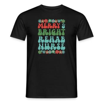 Rehab Nurse Christmas Rehabilitation Nursing Xmas - Men's T-Shirt - black - Front - AI Model Male 178 light (178cm)