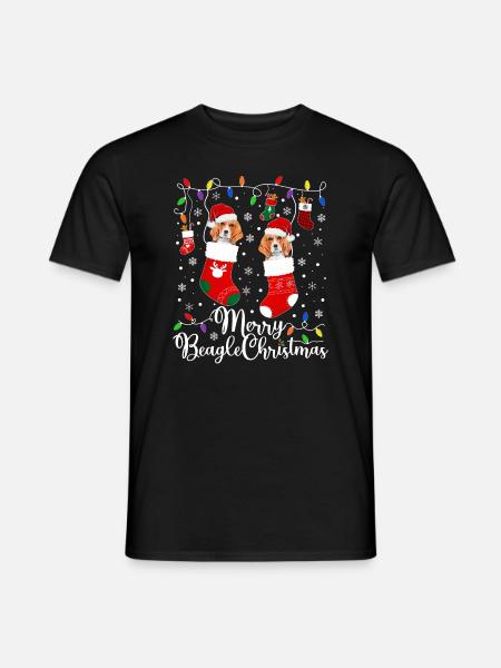 Beagle Christmas Party Beagle Dog Xmas Gifts - Männer T-Shirt - Schwarz