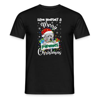 Great Pyrenees Weihnacht Goldener Hunde Geschenk - Männer T-Shirt - Schwarz - Vorne - AI Model Male 178 light (178cm)