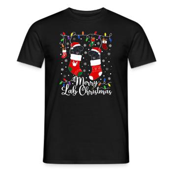 Cadeau de chien d’or de Noël Labrador - T-shirt homme - noir - Devant - AI Model Male 178 light (178cm)