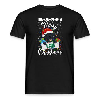 Cadeau de chien d’or de Noël Labrador - T-shirt homme - noir - Devant - AI Model Male 178 light (178cm)