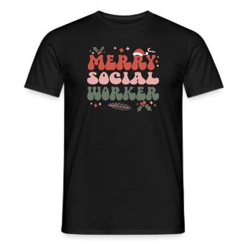 Social Worker Christmas Social Workers Xmas Gifts - Männer T-Shirt - Schwarz - Vorne - AI Model Male 178 light (178cm)