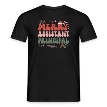 Assistant Principal Christmas School Crew Xmas - Men's T-Shirt - black - Front - AI Model Male 178 light (178cm)