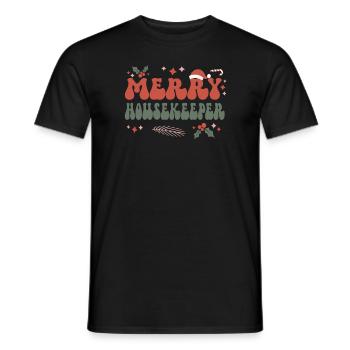 Femme de ménage Noël Nettoyeur de Noël Entretien ménager - T-shirt homme - noir - Devant - AI Model Male 178 light (178cm)