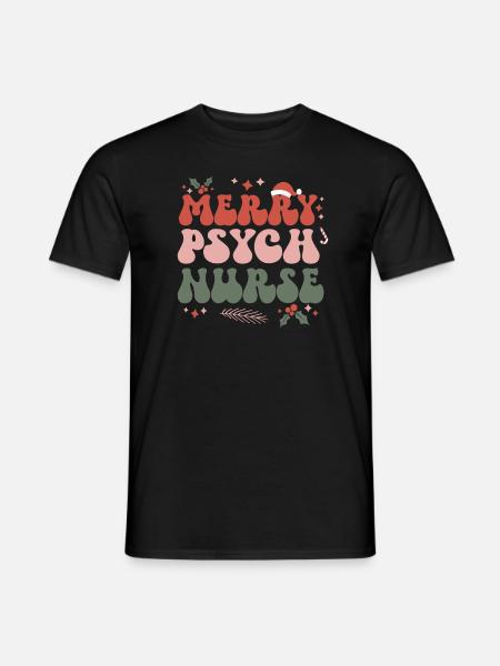 Infermiera psichiatrica Natale Psych Nursing Natale - T-shirt uomo - nero