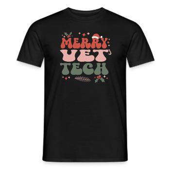 Veterinary Technician Christmas Vet Tech Xmas Gift - Men's T-Shirt - black - Front - AI Model Male 178 light (178cm)