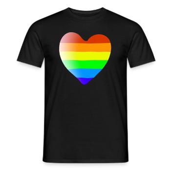 Idée cadeau coeur arc-en-ciel LGBT LGBTQ LGBTQIA - T-shirt homme - noir - Devant - AI Model Male 178 light (178cm)