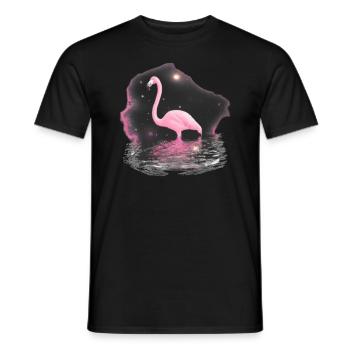 Flamingo Galaxy Space Idée cadeau Rose Trendy - T-shirt homme - noir - Devant - AI Model Male 178 light (178cm)