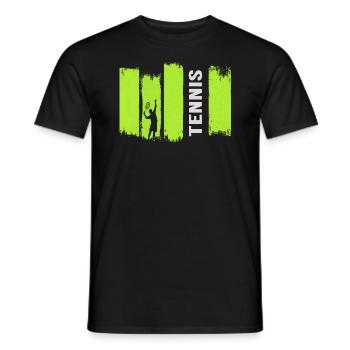 Balle de Tennis Match Balle de Tennis « Tennis-Time » - T-shirt homme - noir - Devant - AI Model Male 178 light (178cm)