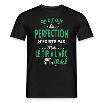 Perfection n'existe pas Mais Tir à l'arc est Réel - T-shirt homme - noir - Devant - AI Model Male 178 light (178cm)