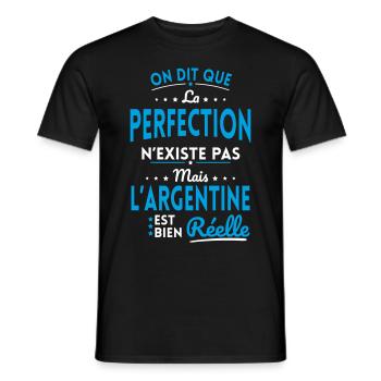 Perfection n'existe pas l'Argentine est Réelle - T-shirt homme - noir - Devant - AI Model Male 178 light (178cm)