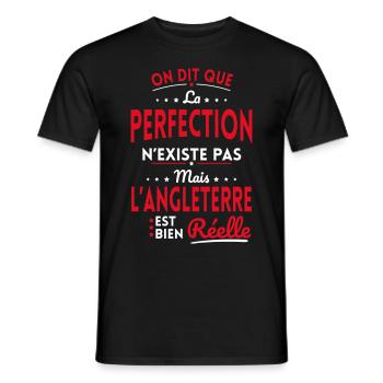 Perfection n'existe pas l'Angleterre bien Réelle - T-shirt homme - noir - Devant - AI Model Male 178 light (178cm)