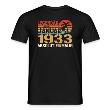 Geburtstagsgeschenk geboren im Januar 1933 - Männer T-Shirt - Schwarz - Vorne - AI Model Male 178 light (178cm)