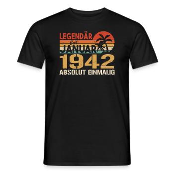 Geburtstagsgeschenk geboren im Januar 1942 - Männer T-Shirt - Schwarz - Vorne - AI Model Male 178 light (178cm)