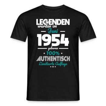 70e anniversaire - Les légendes sont nées en juin 1954 - T-shirt homme - noir - Devant - AI Model Male 178 light (178cm)