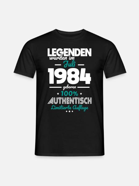 40. Geburtstag - Legenden wurden im Juli 1984 - Männer T-Shirt - Schwarz