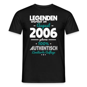 18e anniversaire - Les légendes ont été annoncées en août 2006 - T-shirt homme - noir - Devant - AI Model Male 178 light (178cm)