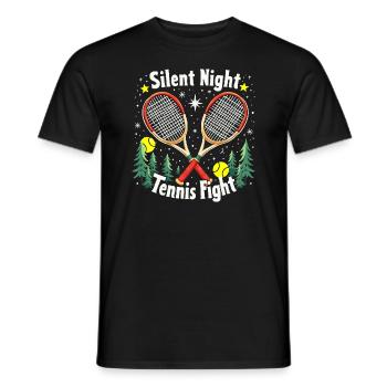 Tennis Weihnachten Pullover Tasse Shirt - Männer T-Shirt - Schwarz - Vorne - AI Model Male 178 light (178cm)
