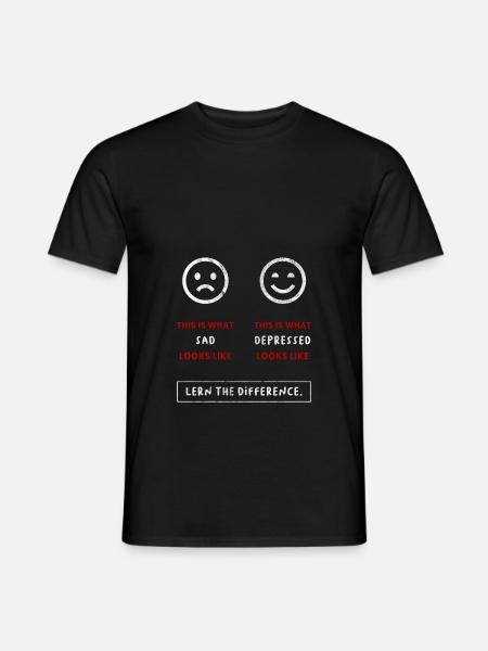 Depression - Sad vs. Depressed - Men's T-Shirt - black