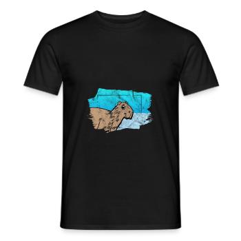 Cute Capybara - Männer T-Shirt - Schwarz - Vorne - AI Model Male 178 light (178cm)