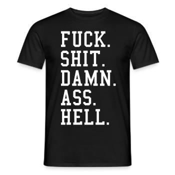 Fuck Shit Damn - Men's T-Shirt - black - Front - AI Model Male 178 light (178cm)