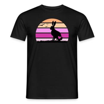 Rabbit "happy knocker hops" rabbit ear - Men's T-Shirt - black - Front - AI Model Male 178 light (178cm)