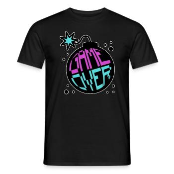 Game Over Retrogaming Pro Gamer Multiplayer Games - Men's T-Shirt - black - Front - AI Model Male 178 light (178cm)