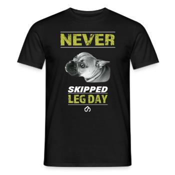 Never Skipped Legday - Men's T-Shirt - black - Front - AI Model Male 178 light (178cm)
