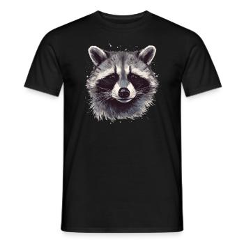 Raton laveur Nature Tête de raton laveur - T-shirt homme - noir - Devant - AI Model Male 178 light (178cm)